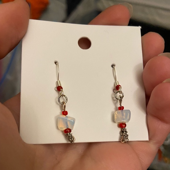 Handmade Glass/Opalite Earrings - Picture 10 of 10